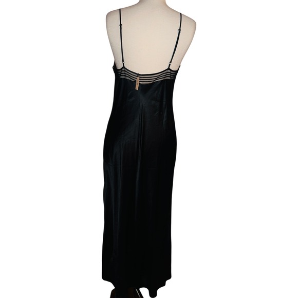 WB4 Vtg Victoria's Secret Black Silk Slip Dress Lingerie V-Neck Evening Gown - Picture 7 of 7